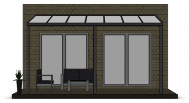 Preview: Überdachung mit VSG 8,76 mm matt, 5 x 4 m